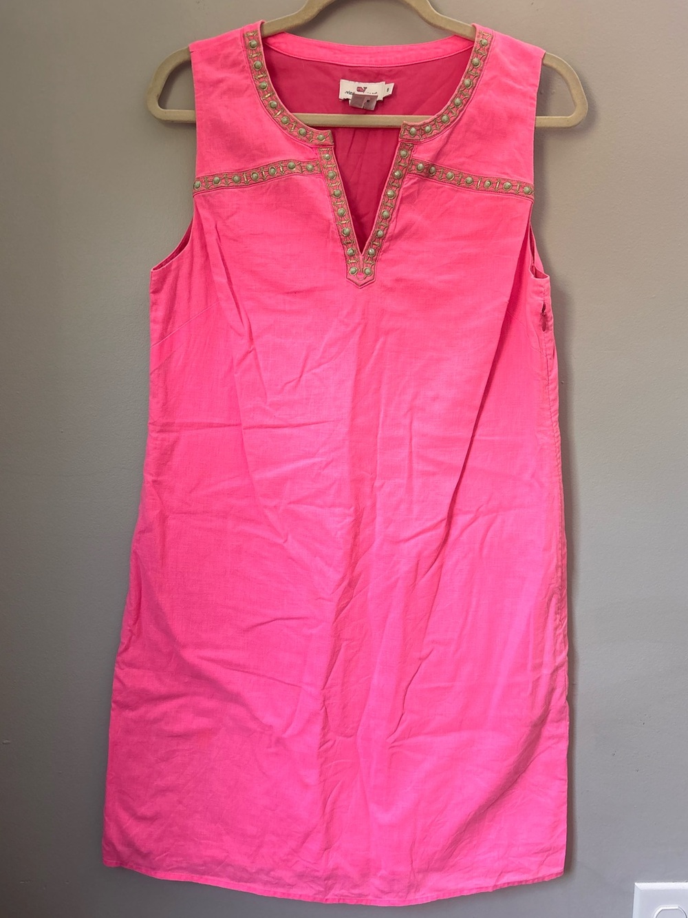 Vineyard Vines Hot Pink Embellished Shift Dress